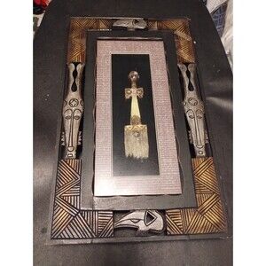 African Style Decorative Wood Framed Home Tribal Sculptures
